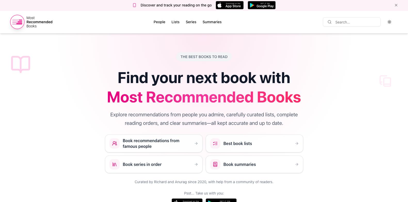 Captura de Most Recommended Books